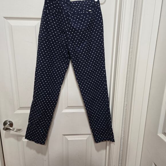 Tommy Hilfiger Navy White Polka Dot Pants Women’s Size 0 Slim Ankle - Picture 7 of 7